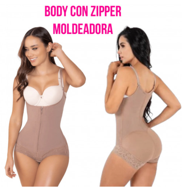 Body Con Zepper Moldeadora Y Blonda
